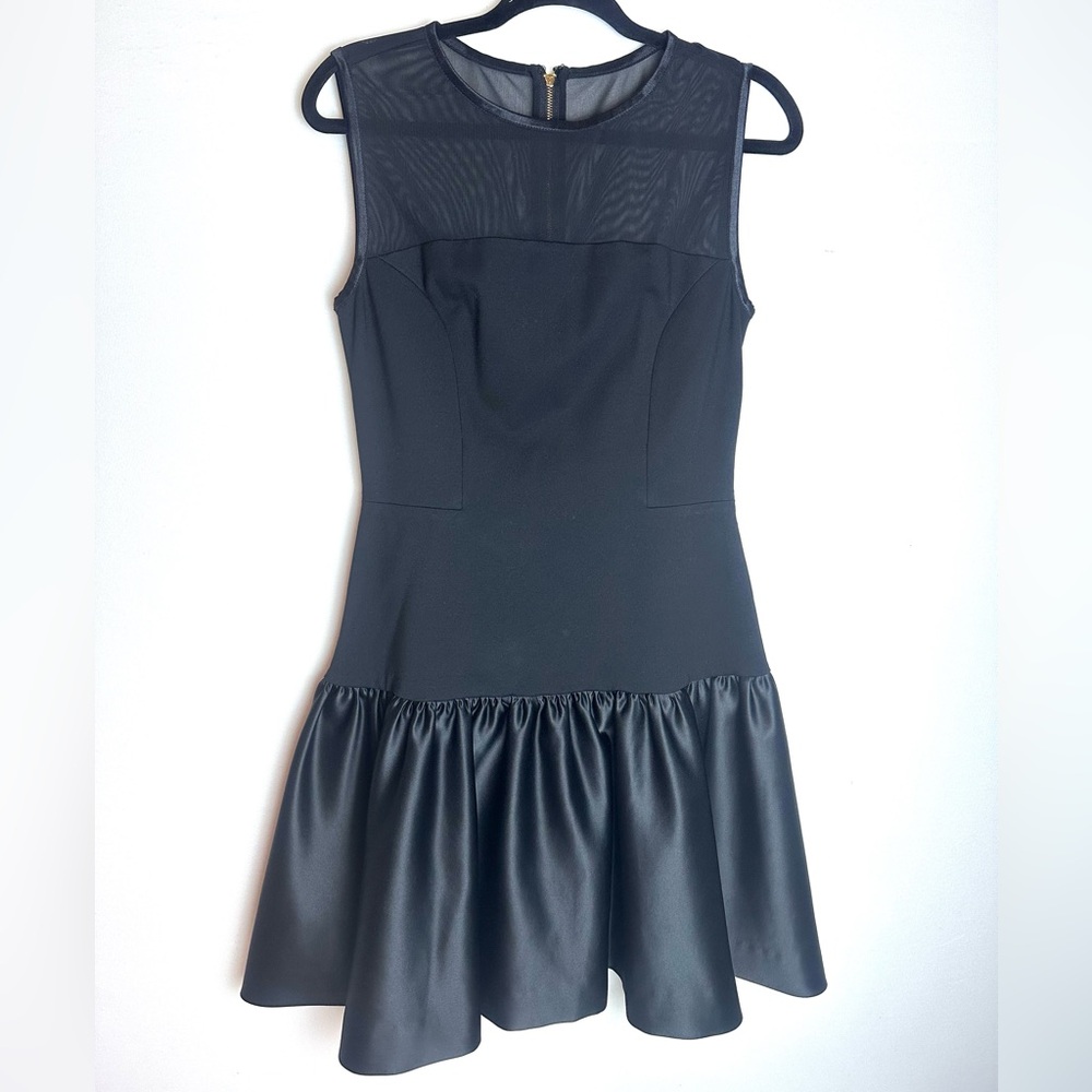 ❗️Erin Fetherston Black Sleevless Drop Waist Cocktail Formal Black Mini Dress